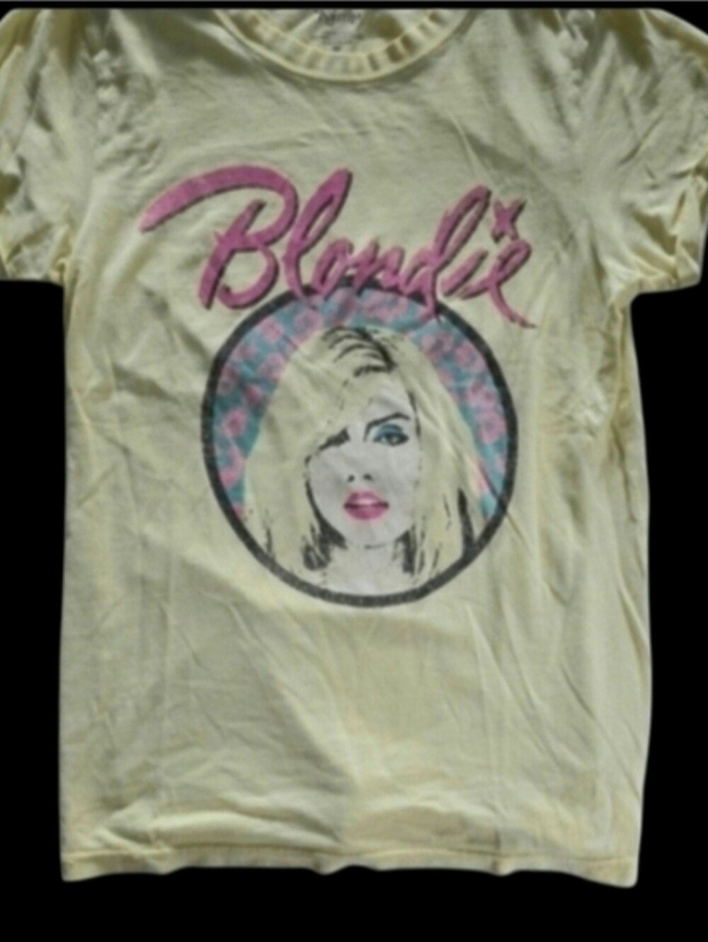 Karma Yellow Graphic Tee with Pink Accents